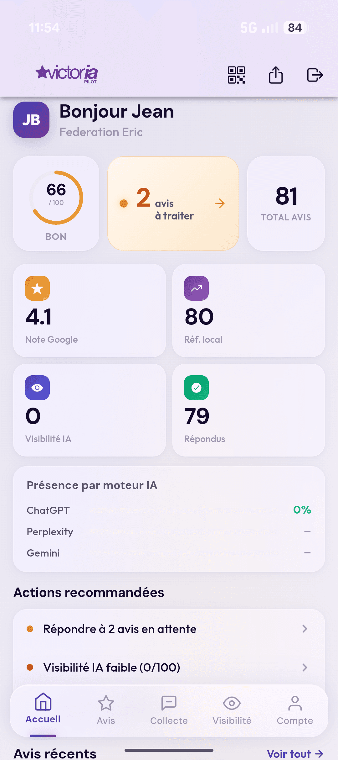 Victoria App - Accueil